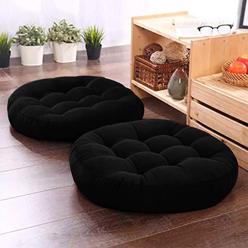 Single Solid Velvet Floor Filled Cushion
