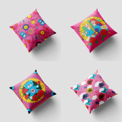 Kitschy Pattern Cushion Case Pack of 4