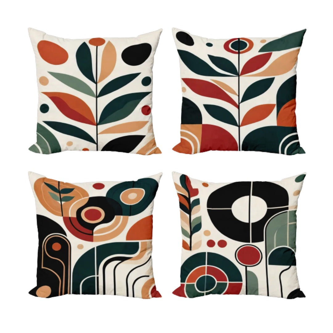 Abstract Botany Cushion Cover Pack Of 4