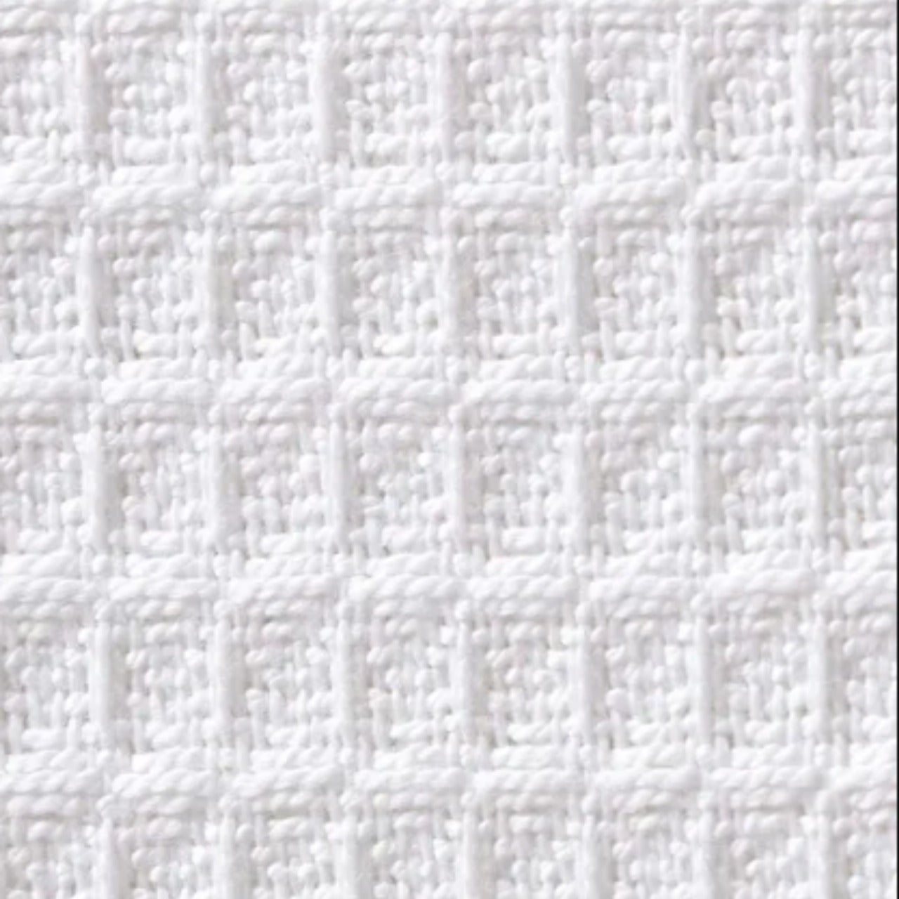 Organic Cotton Waffle Baby Blanket White