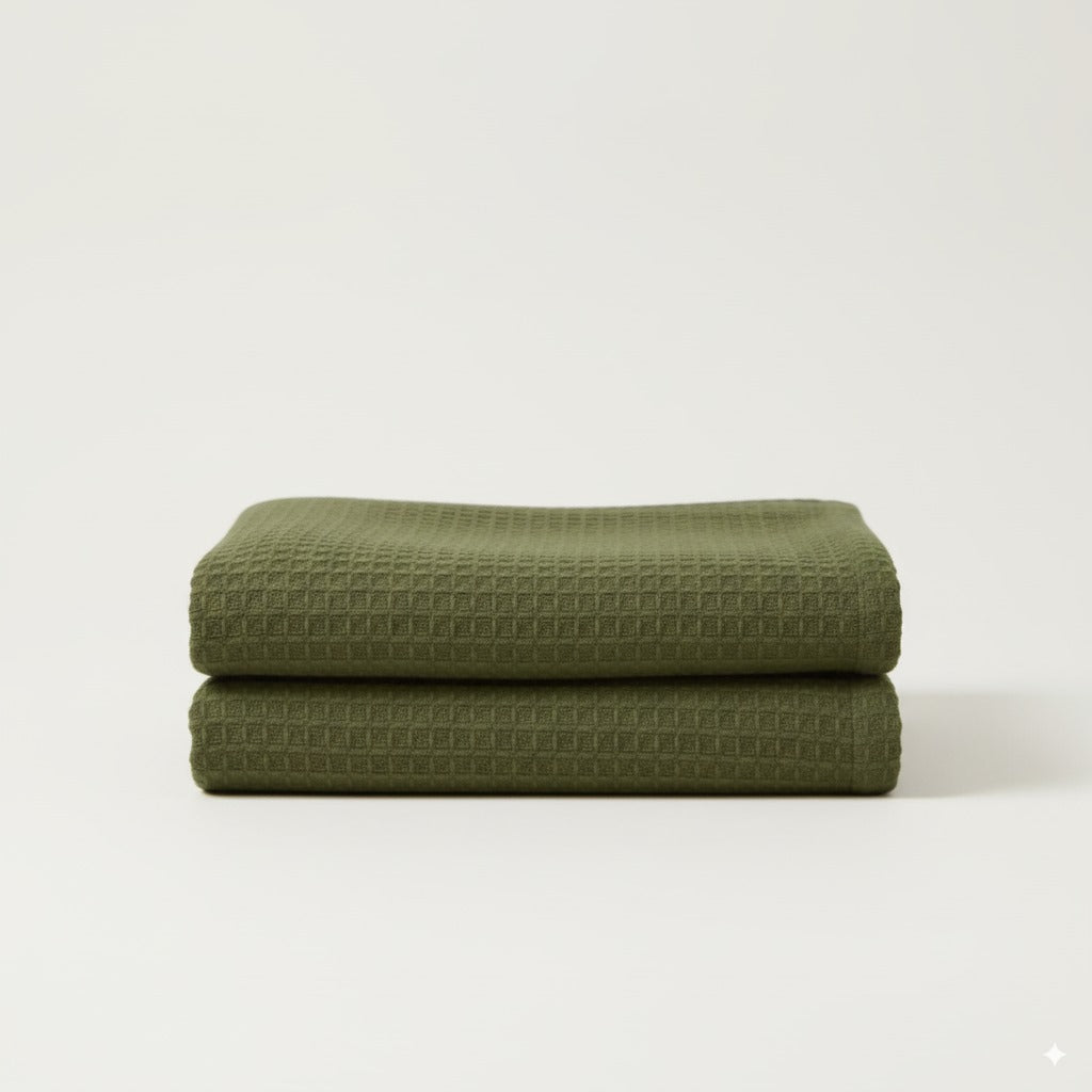 Organic Cotton Waffle Baby Blanket Sage