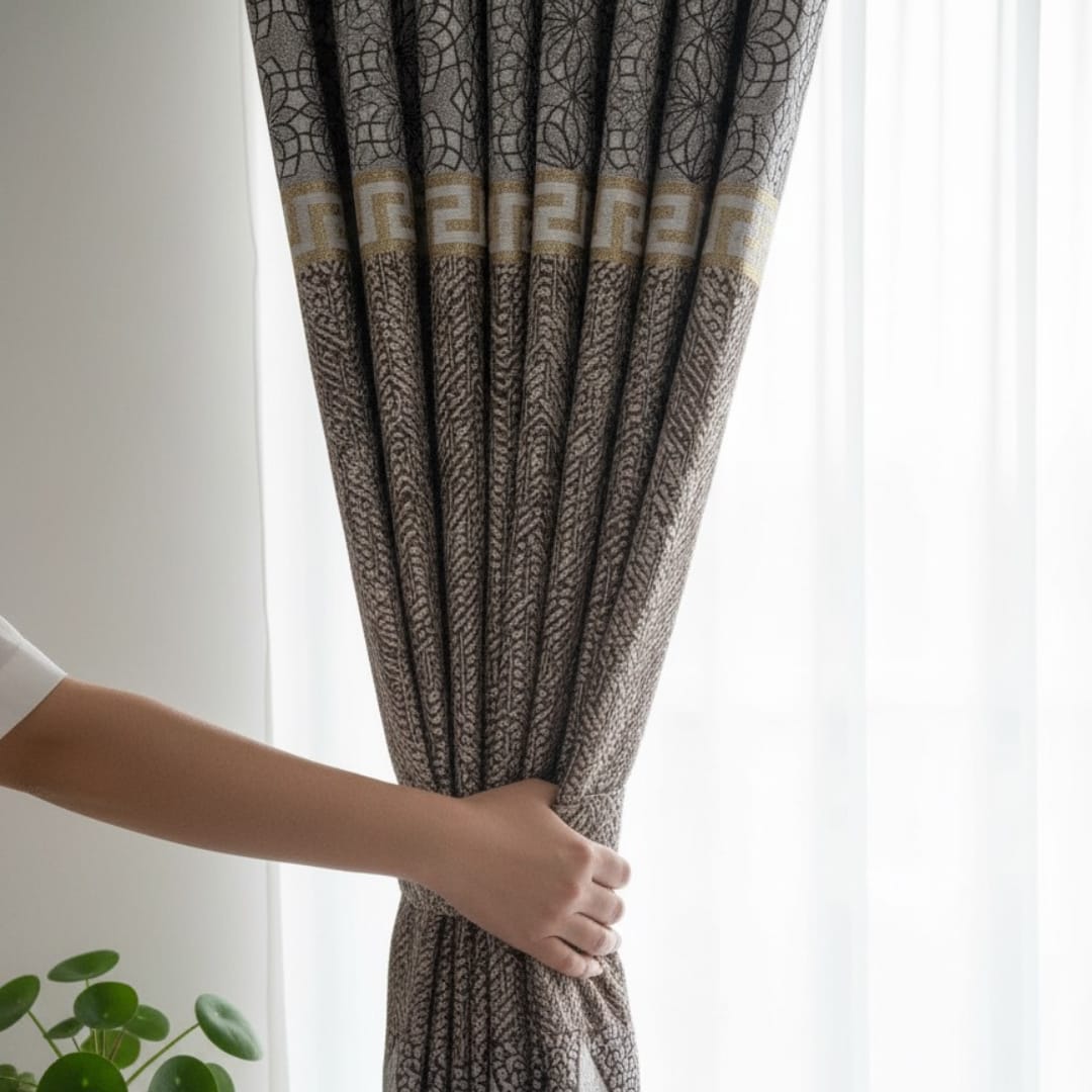Jacquard Curtains Pack of 2