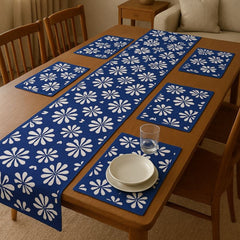 Azure Wave Table runner with Mats