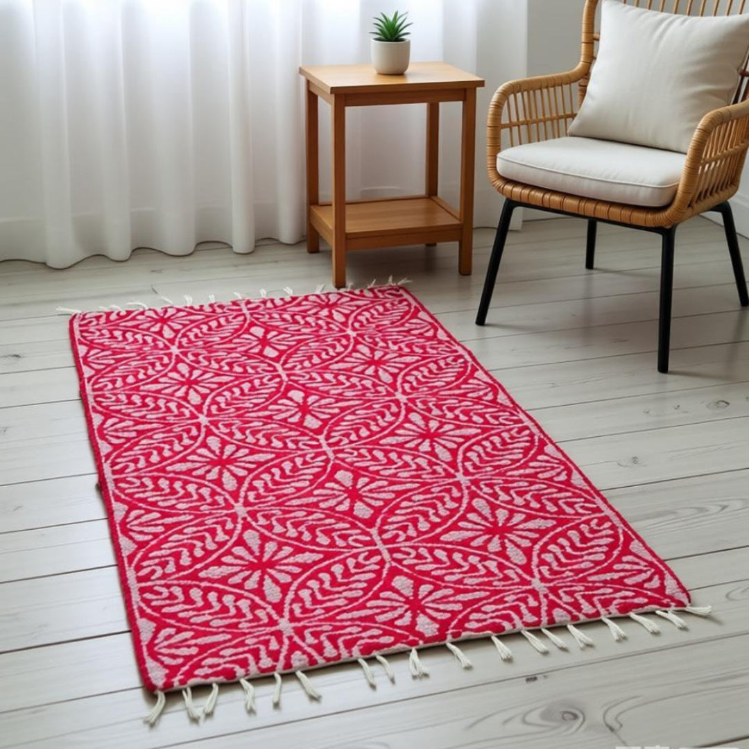 Mosaic Rugs - Red & Beige (2.5ft x 4Ft)