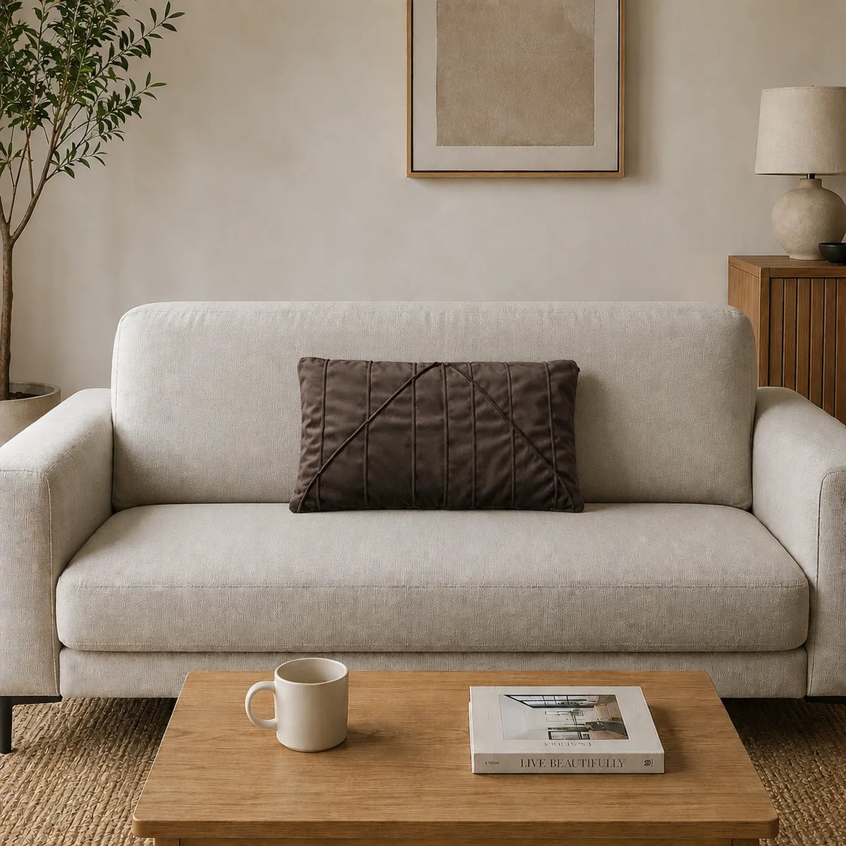 Modern Silhouette Cushion Cover With Filling