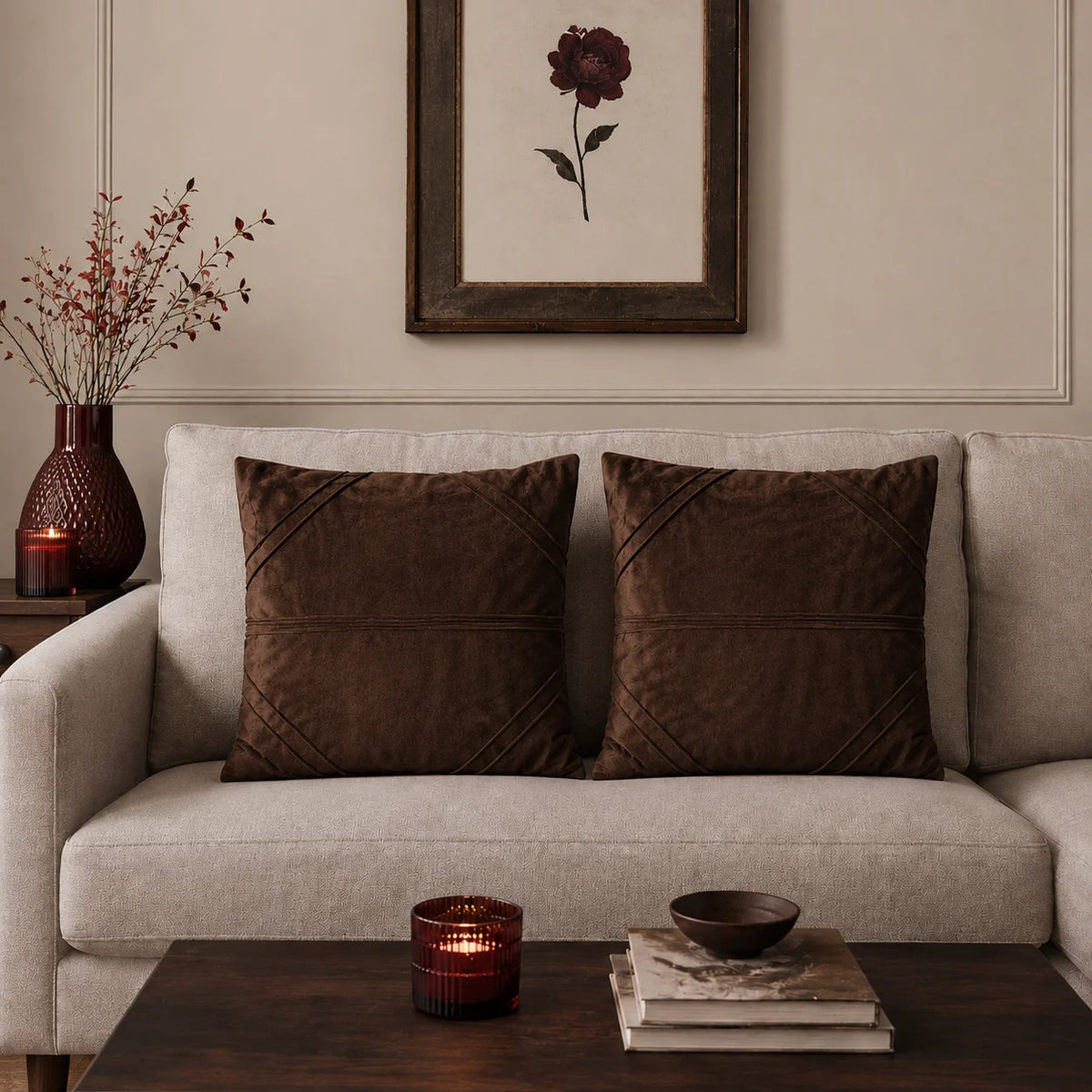 Artisan Lines Velvet Cushion Cover pack of 2
