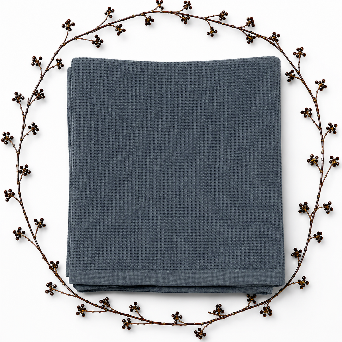 Waffle Nest Baby Blanket Dark Grey