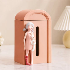 Waiting Girl Tissue Box