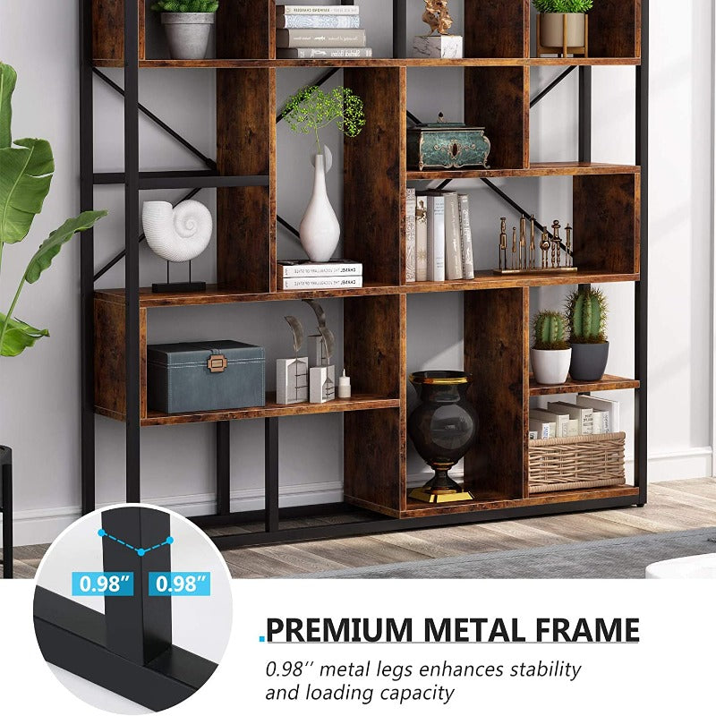 Staggered Living Room Bookcase Organizer Storage Rack Decor - waseeh.com
