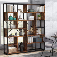 Staggered Living Room Bookcase Organizer Storage Rack Decor - waseeh.com