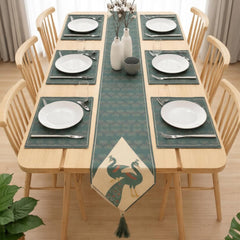 Royal Peacock Symphony Table runner with Mats