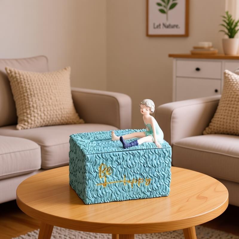 Resin Girl Tissue Box