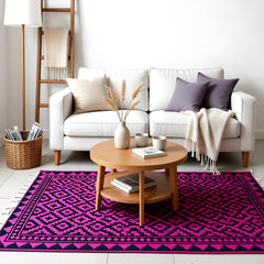 Diamond Style - Black & Shocking Pink (4ft x 6Ft)