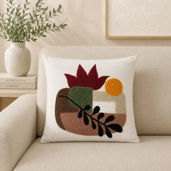 Premium Tufted Art Cushion Cover With Filling