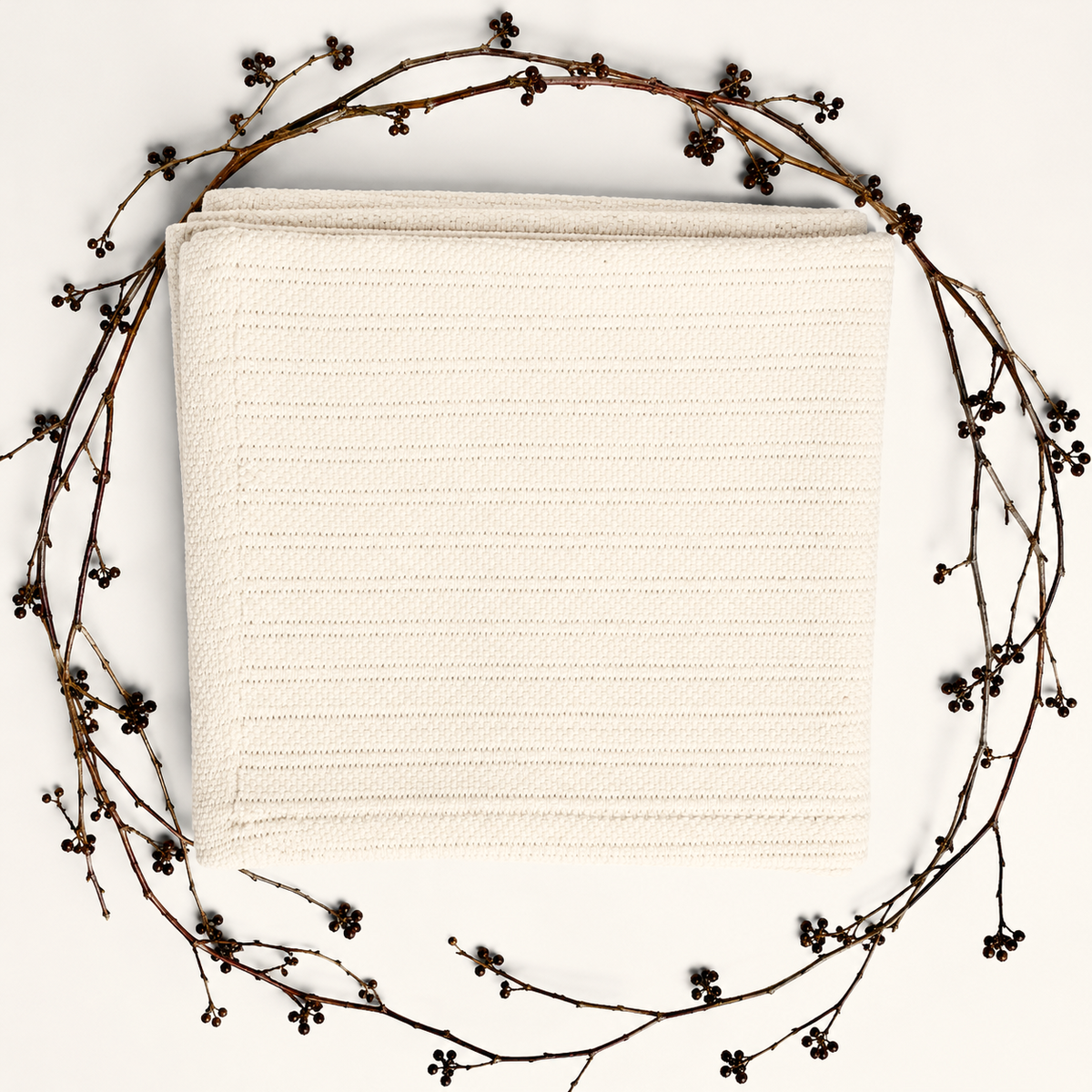 Waffle Nest Baby Blanket Off White