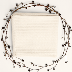 Waffle Nest Baby Blanket Off White