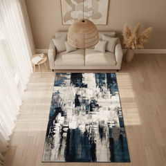 Stanbul Blue Distressed Turkish Rug