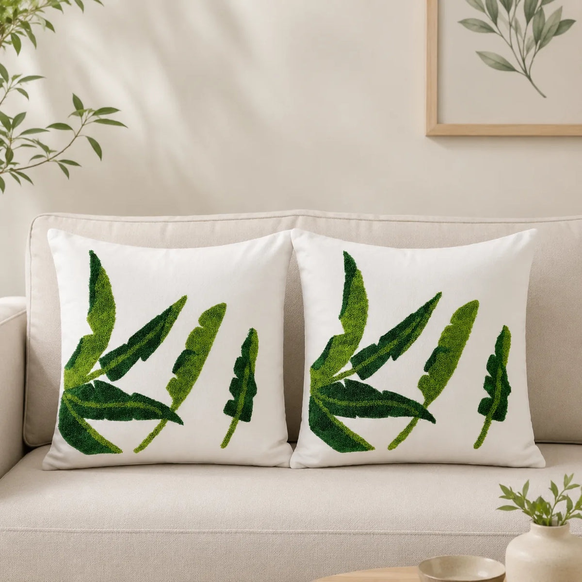 Scandinavian Botanical Cushion Cover Pack of 2