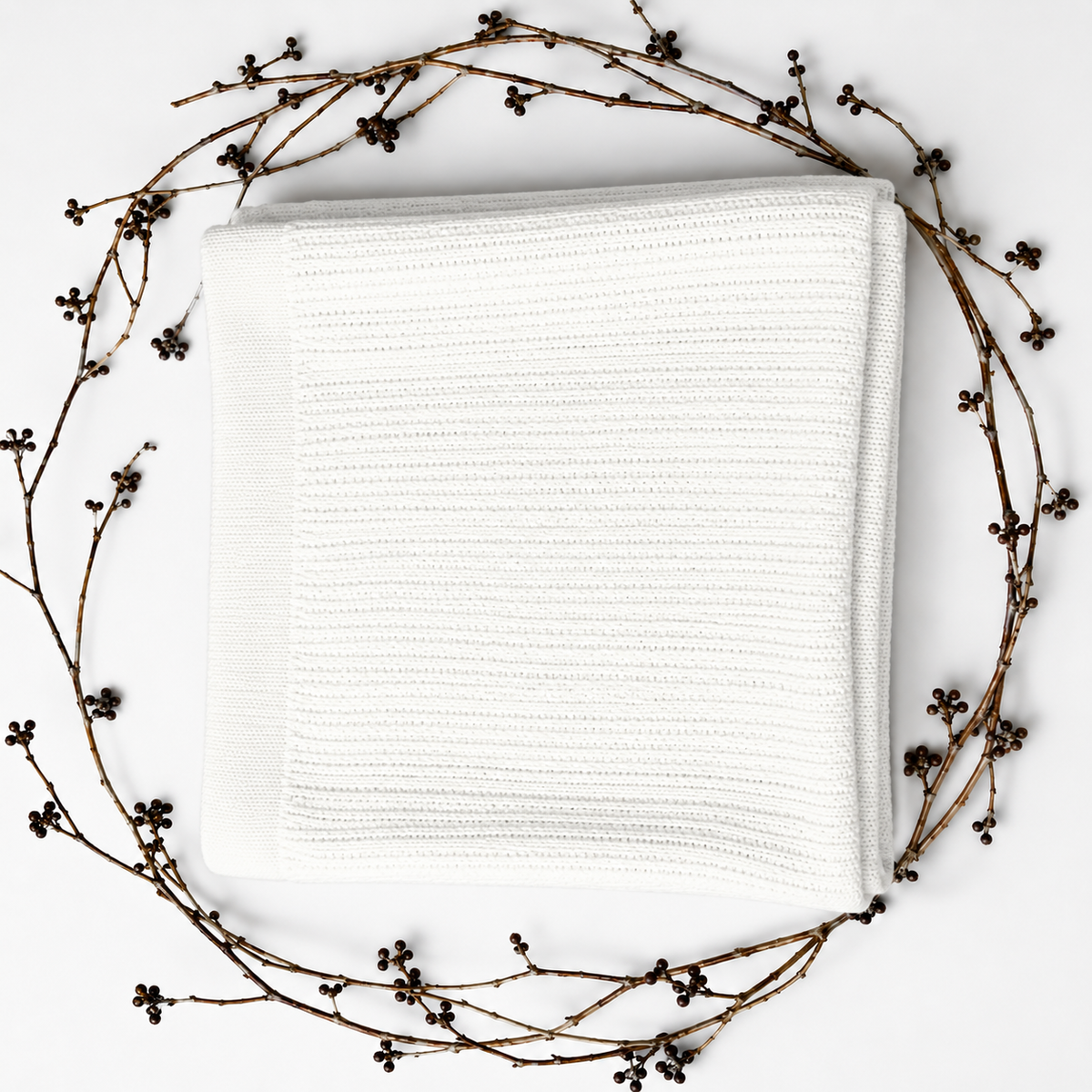 Waffle Nest Baby Blanket White