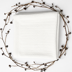 Waffle Nest Baby Blanket White