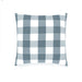 Grey and white gingham checked filled cushion.