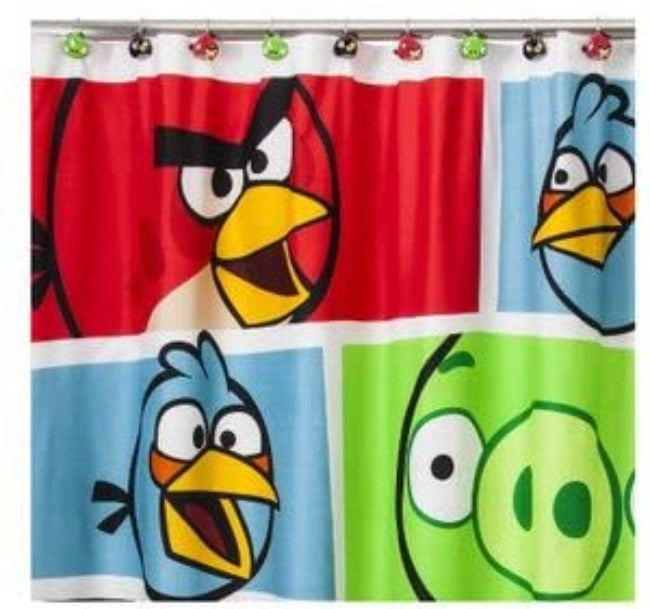 Angry Birds Fabric Shower Curtain