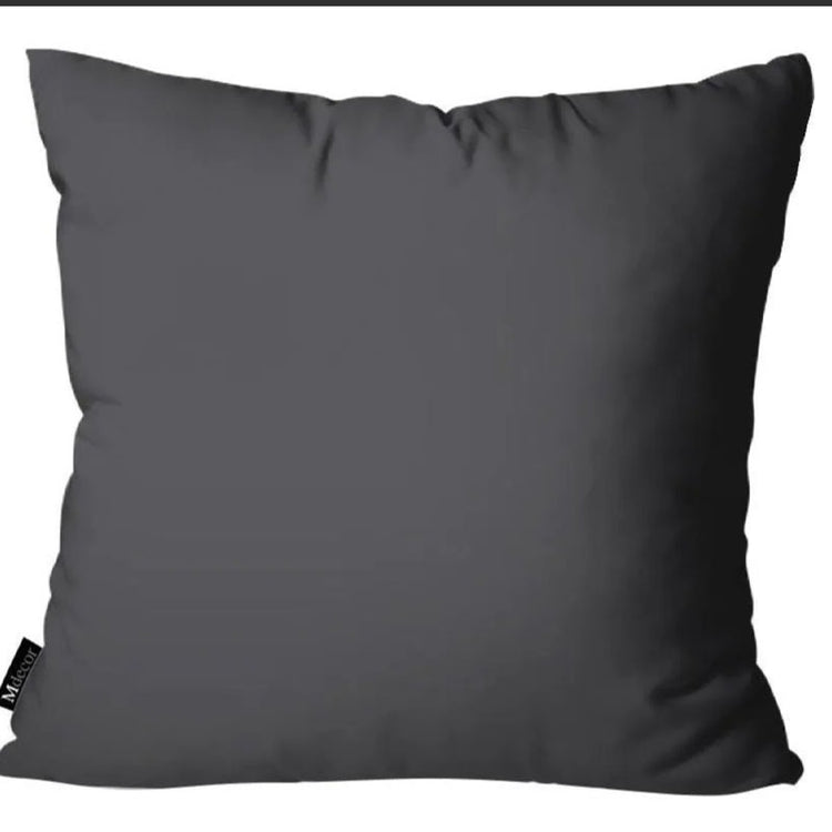 Plain dark grey square cushion cover.