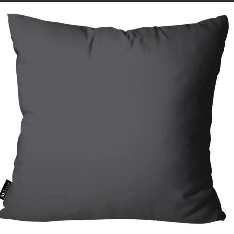 Plain dark grey square cushion cover.